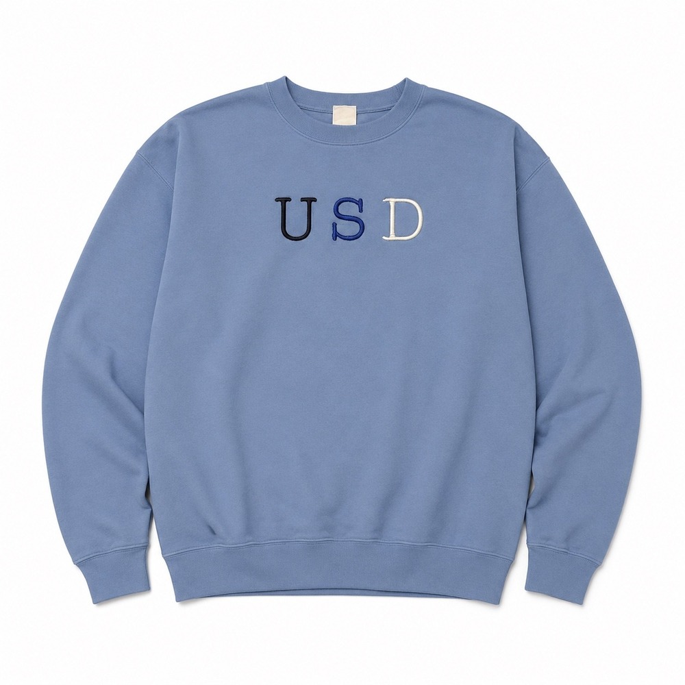 Champion University of San Diego USD Sweatshirt Light Blue Embroidered Medium